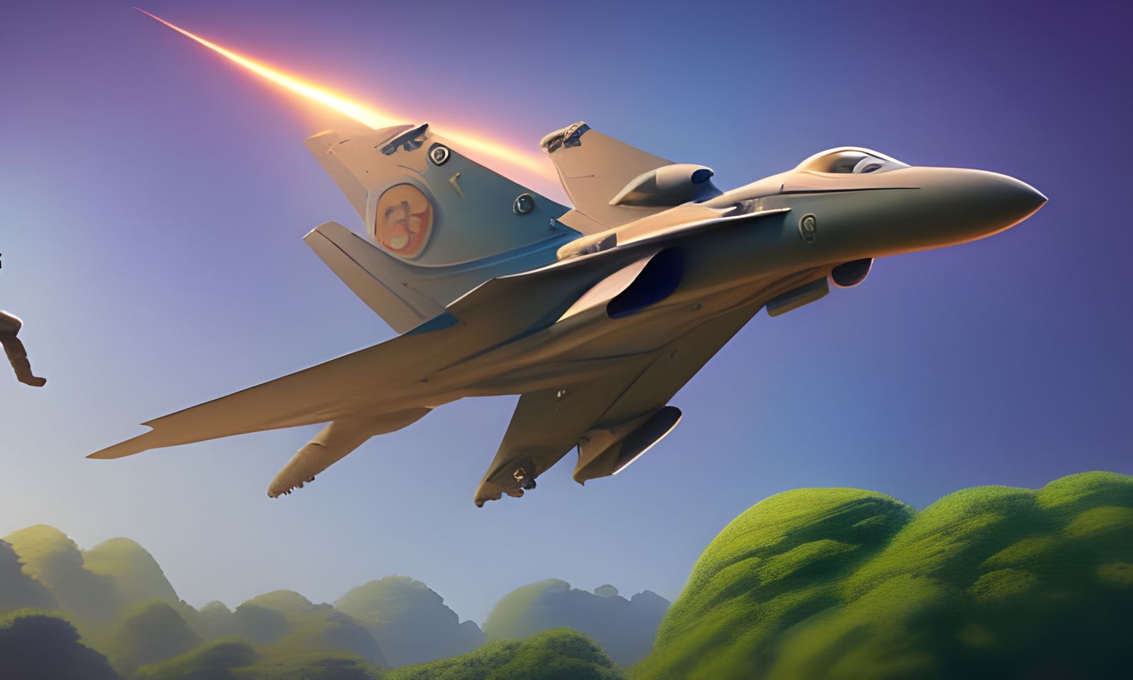 Dinosaur Pilot Flying Jet: Pixar-Style 3D Render