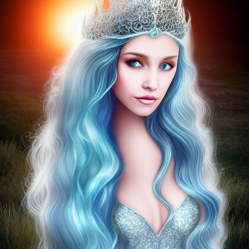 Ethereal Elven Princess with Aquamarine Hair