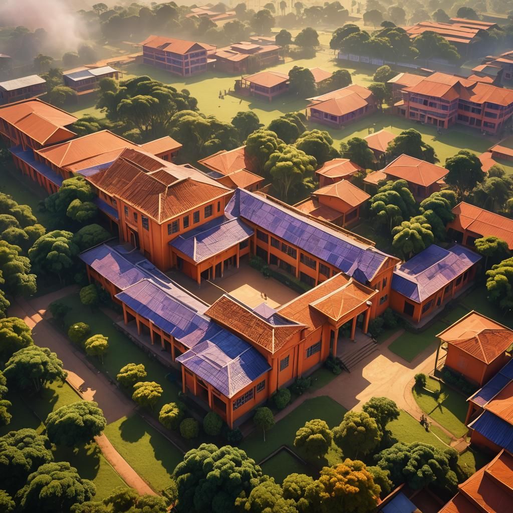 Vibrant African School in High Fantasy Style