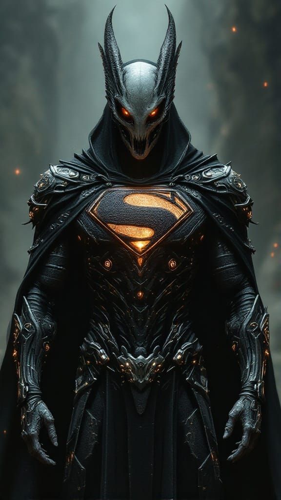 Superman in Gothic Biomechanical Celestial Armor