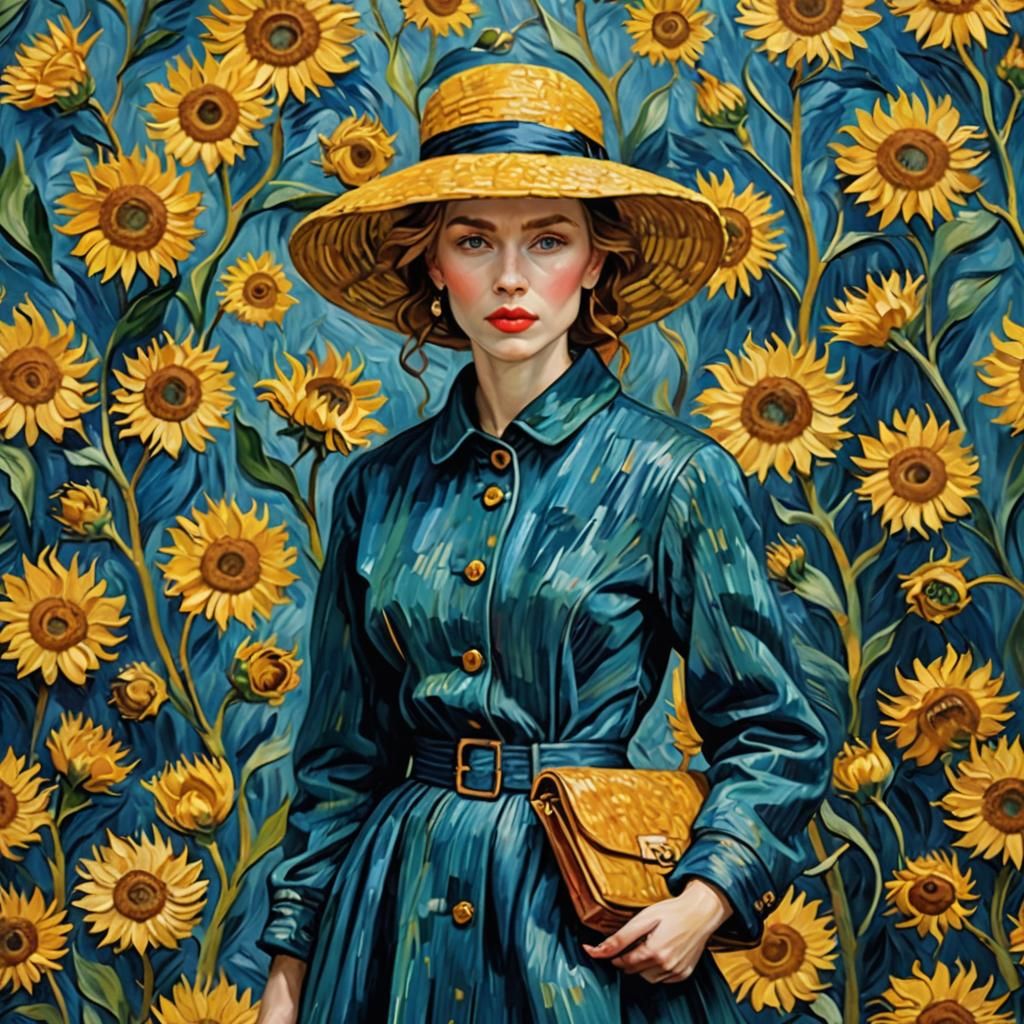 Fashion in Style of Van Gogh Painting