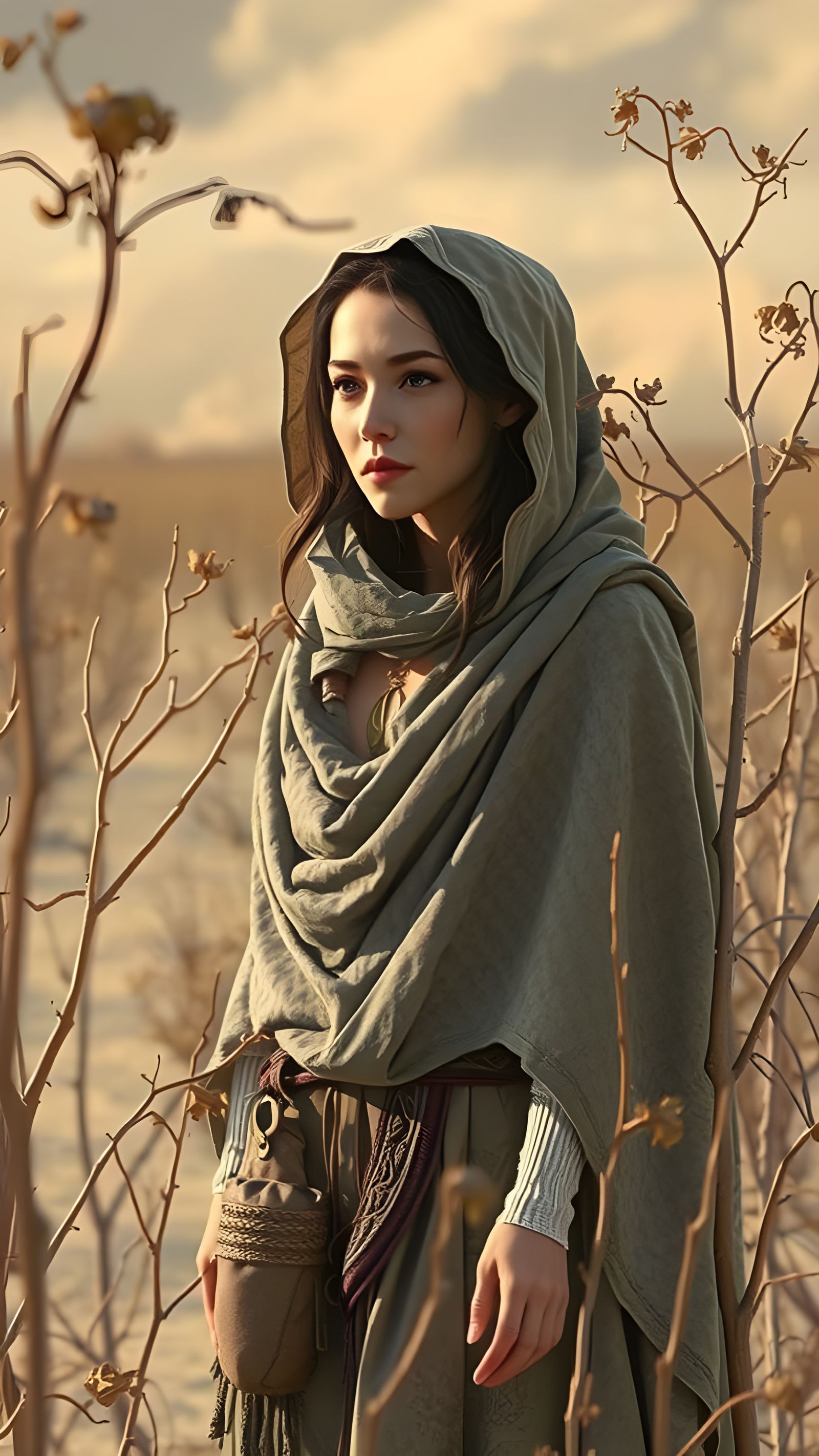 Arid Desert Plants Crave Water: 3D Render