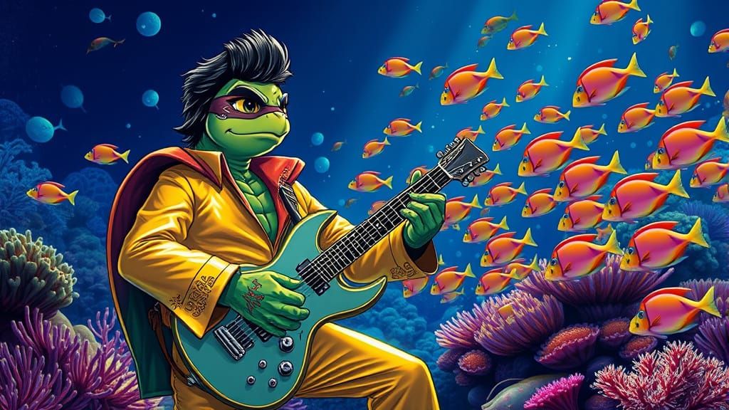 Elvis Turtle Rocking at the Great Barrier Reef