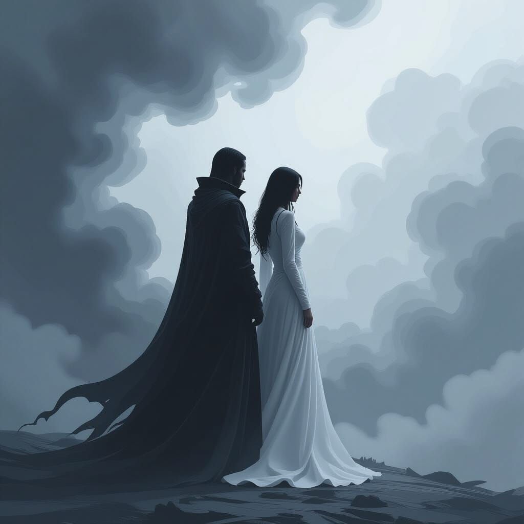 Figures in Light and Darkness: A Digital Painting