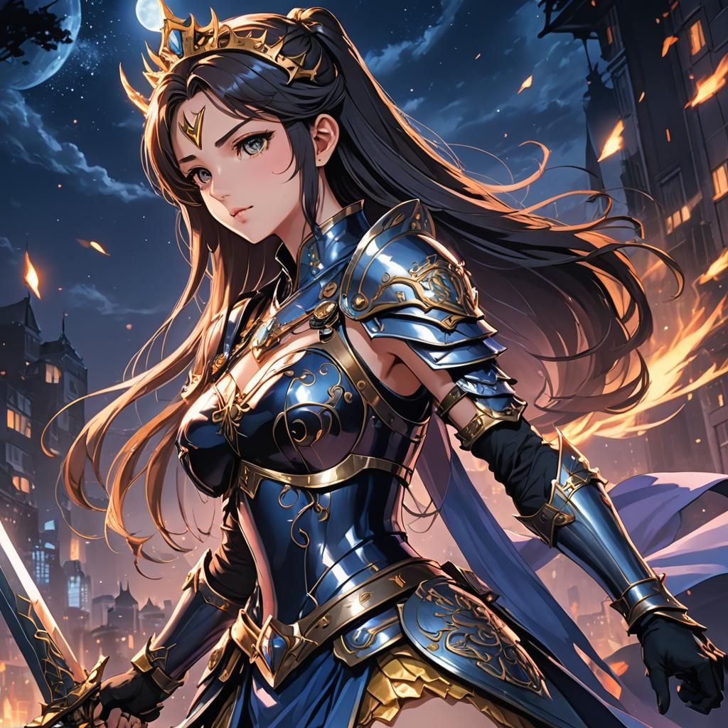 Anime Night Princess Warrior, Cel-Shaded Style