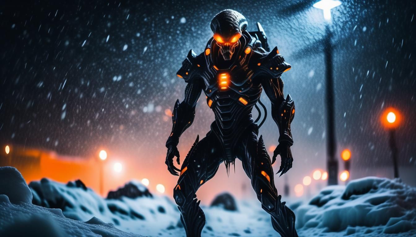 Close up alien soldier