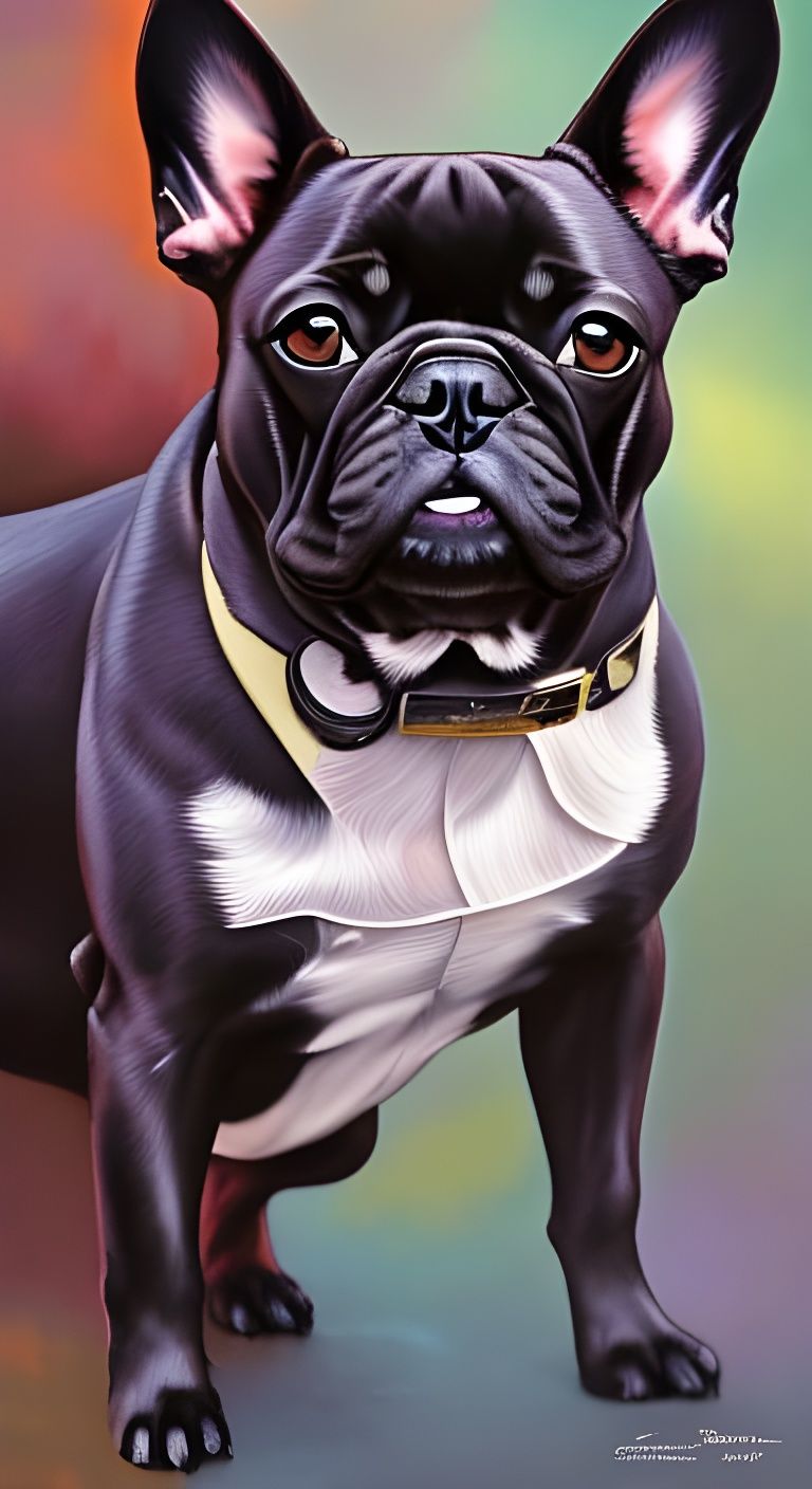 Happy French Bulldog Portrait in Watercolour