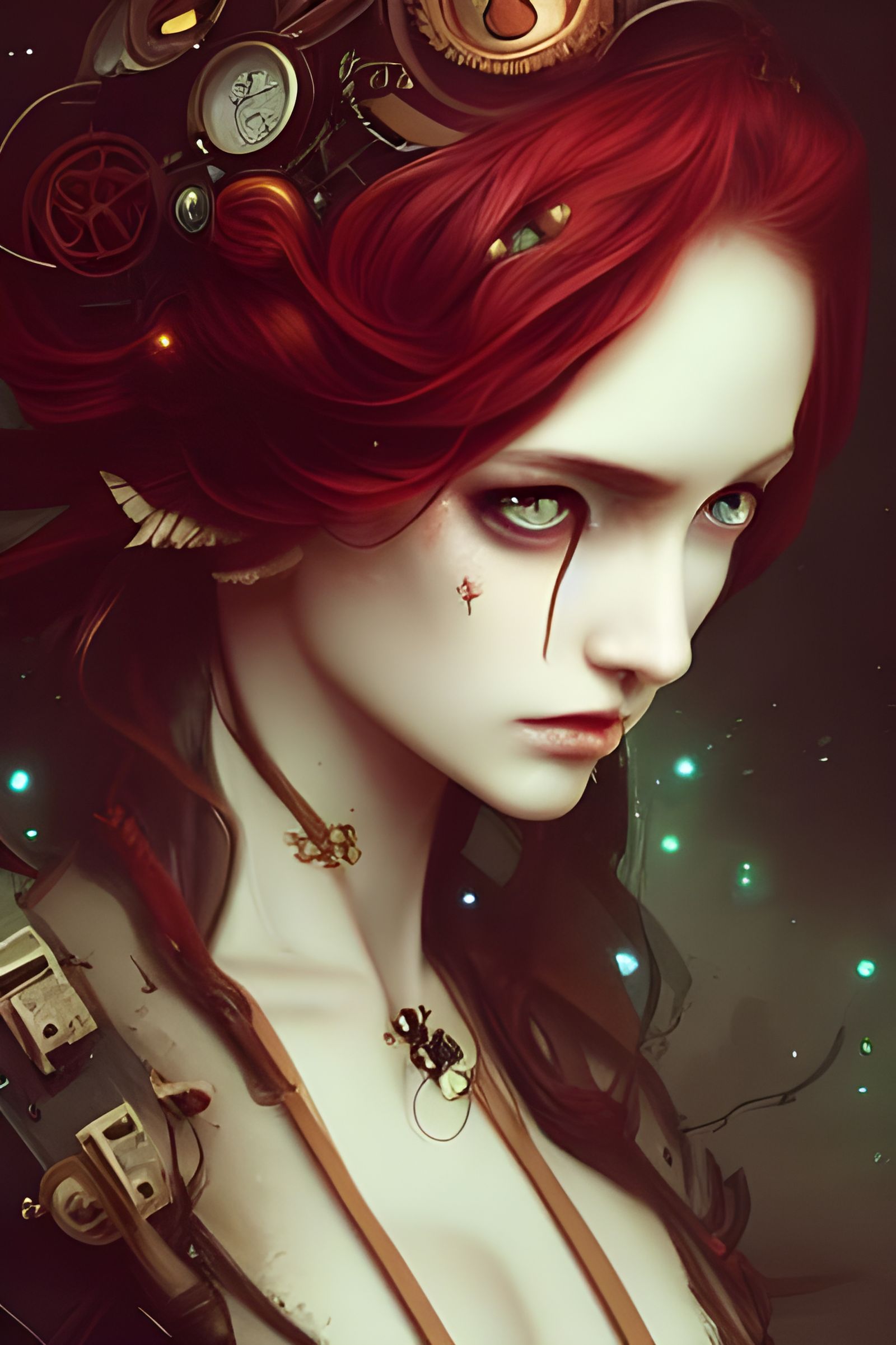 Gothic Steampunk Goddess in Hyper-Detailed Illustration