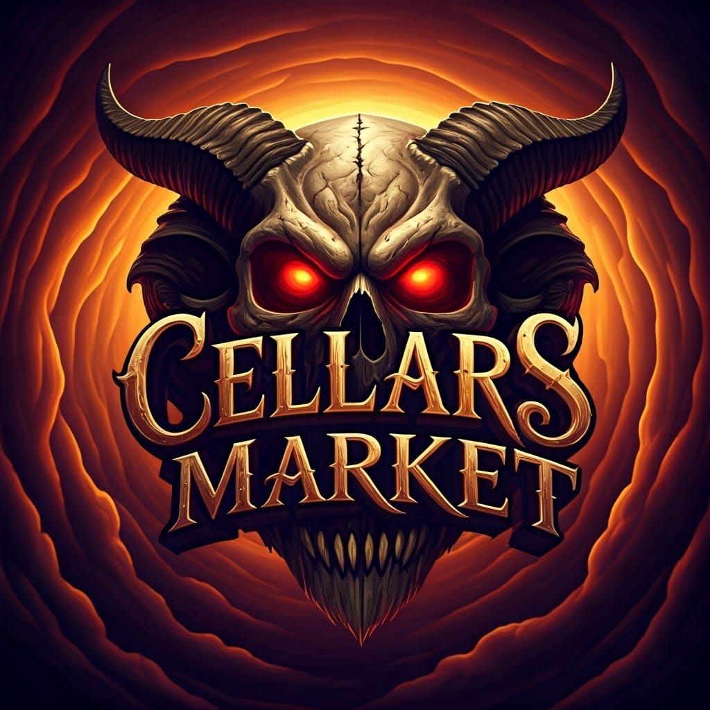 Demonic Skull Logo for Cellars Market