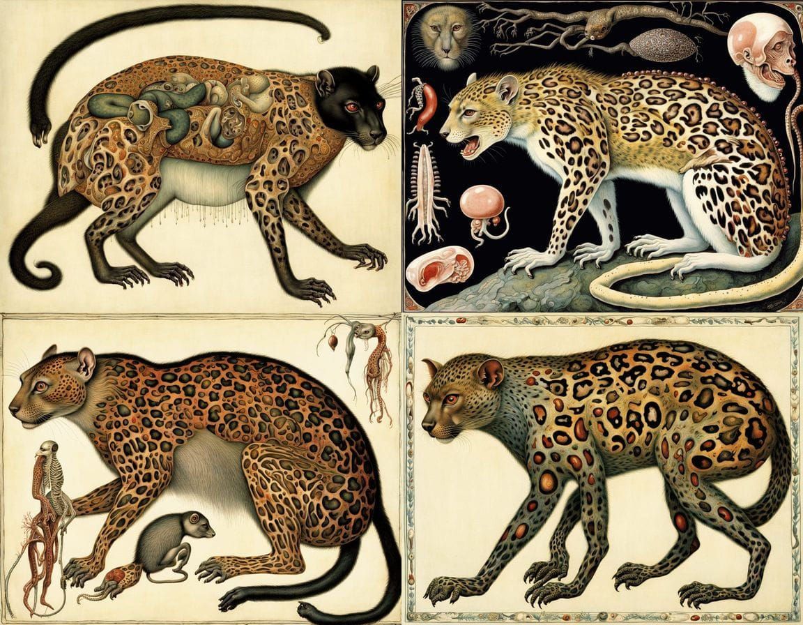 Surreal African Anatomy in Deep, Mysterious Noctilucent Hues