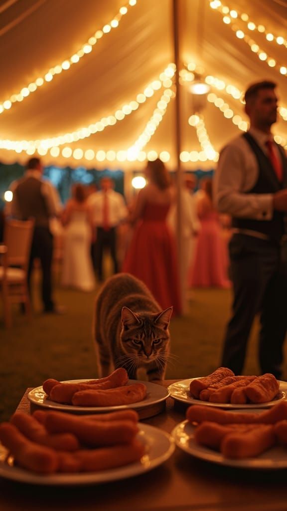 Lavish Wedding Reception Interrupted by Curious Cat