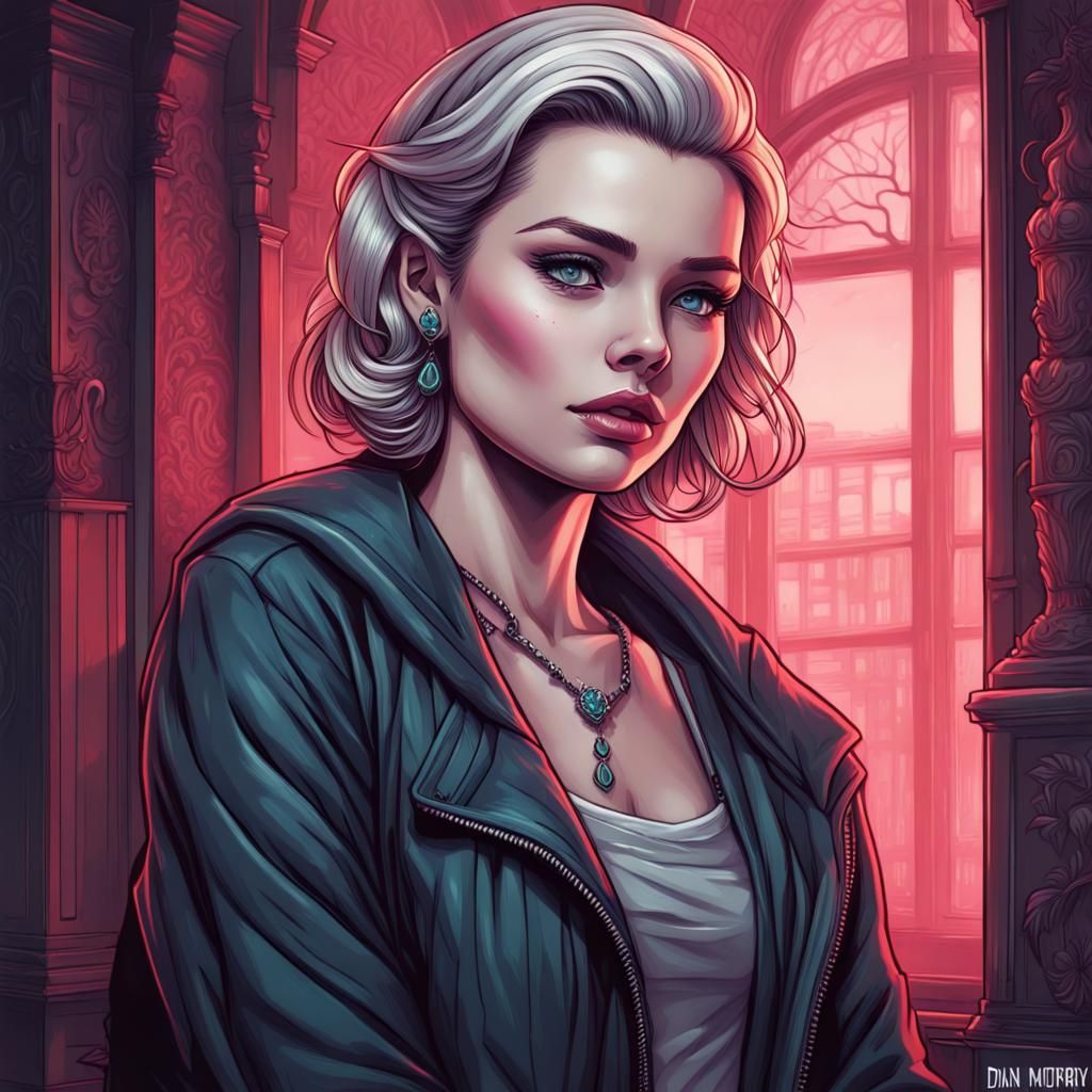 Pastel Goth Portrait with Muted Colors