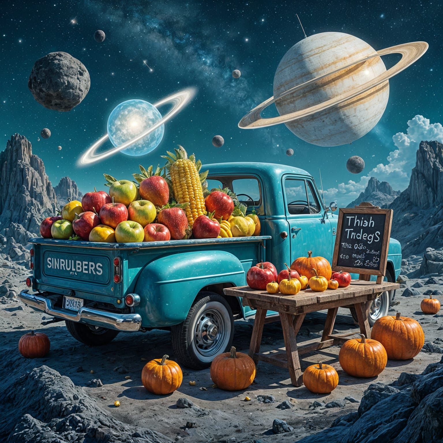 Intergalactic Market Stall in Deep Space