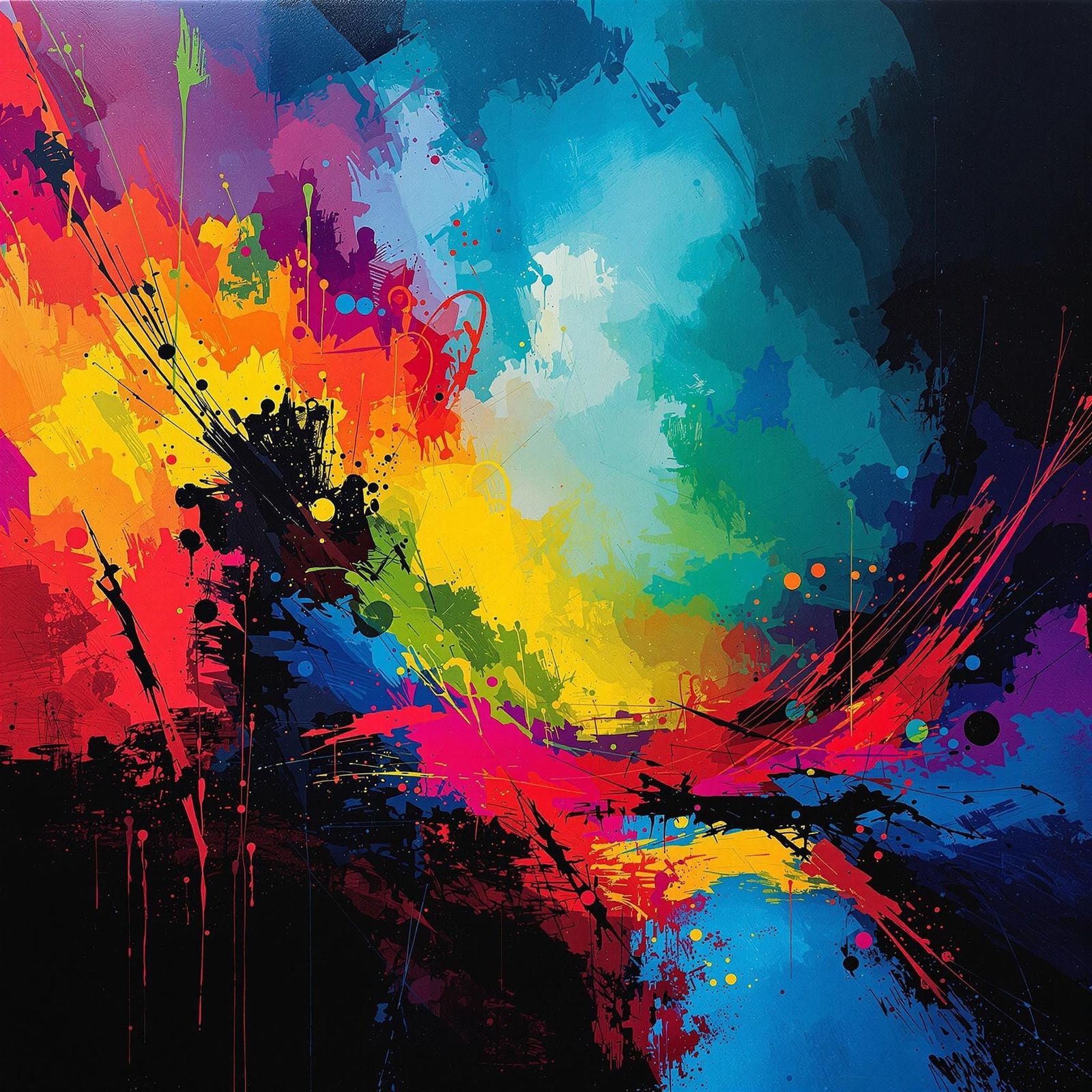 Vibrant Emotional Odyssey in Abstract Art
