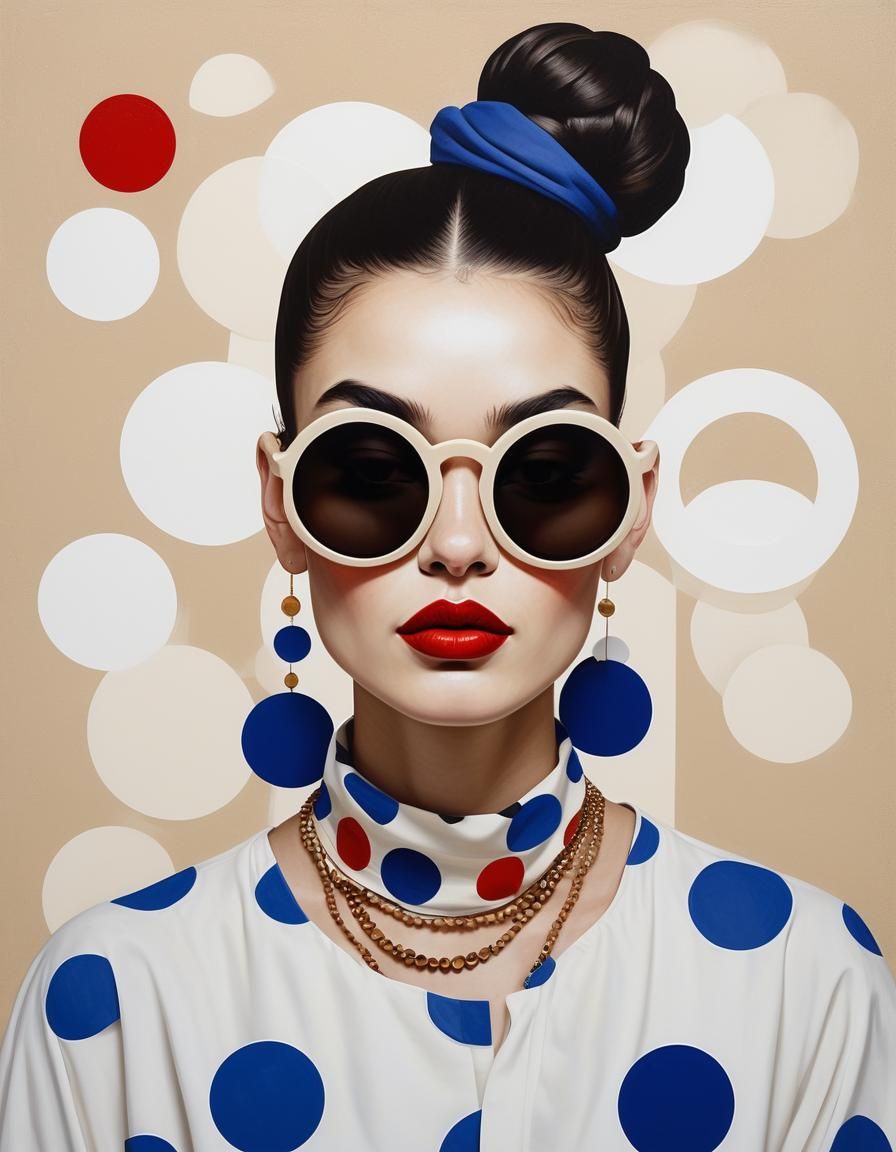 Minimalist Woman Portrait in Geometric Fauvism Style