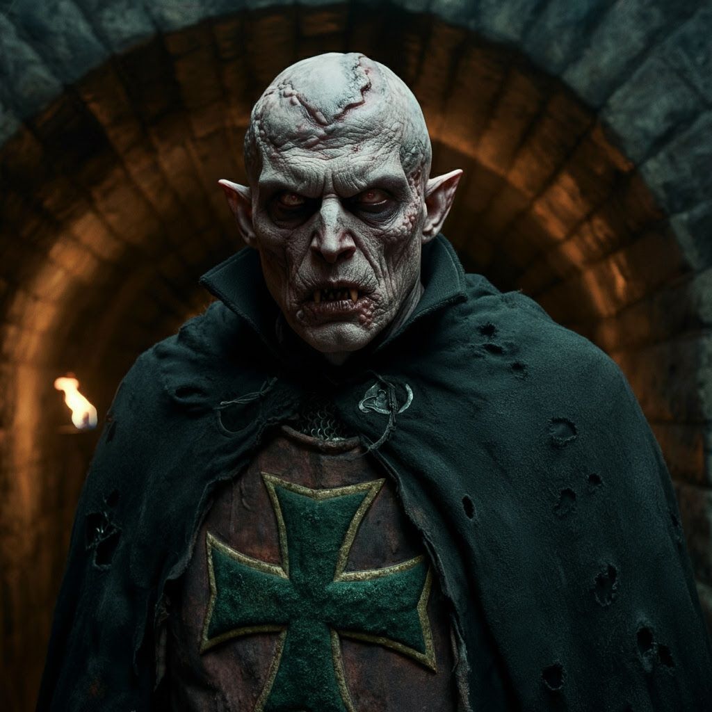 Horrific Nosferatu Knight in Medieval Horror Style