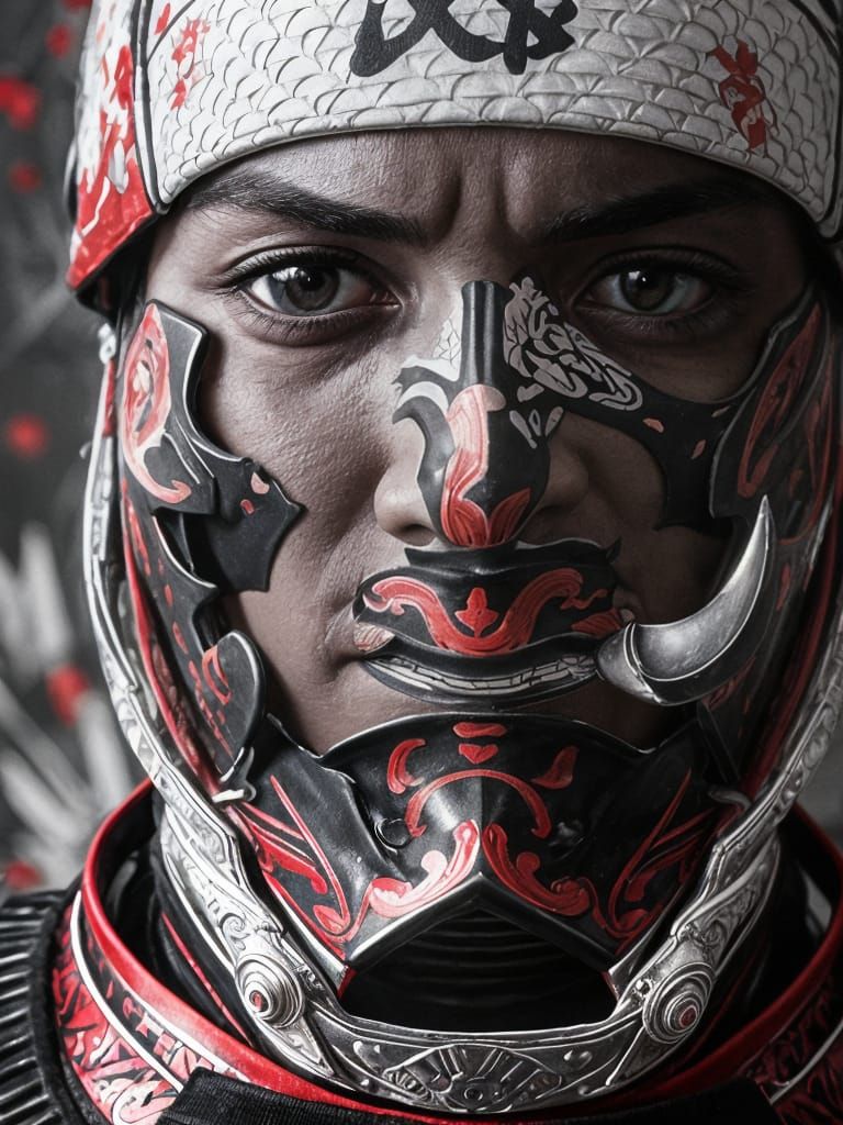 Samurai Ninja in Dark Armor with Katana