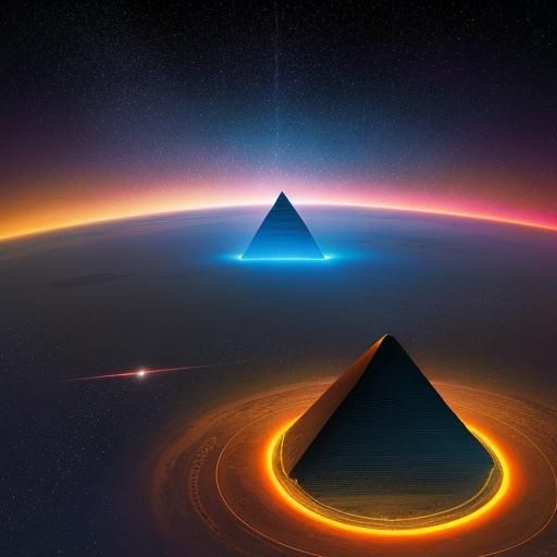 Egyptian Pyramids in Space: Cosmic Comic Book Art