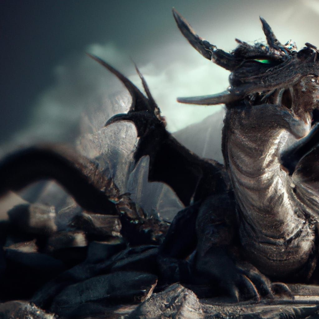 a fierce dragon Mythical Creature Portrait