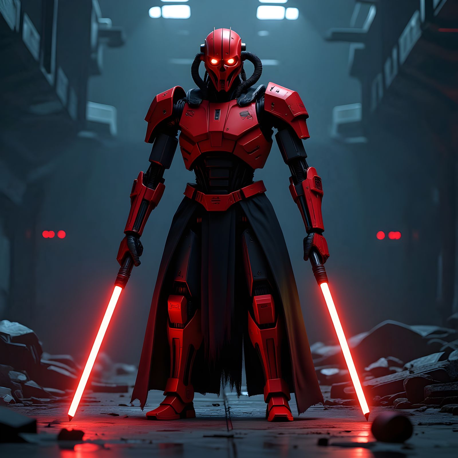 Star Wars Droid Grievous Wielding Four Lightsabers