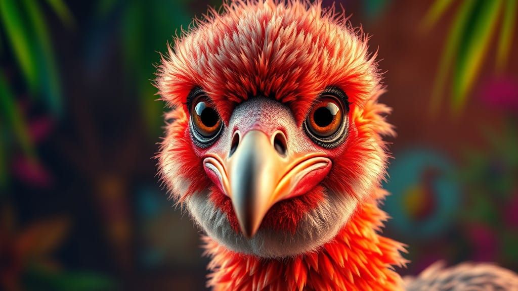 Hyperrealistic Dodo Bird in Tropical Paradise