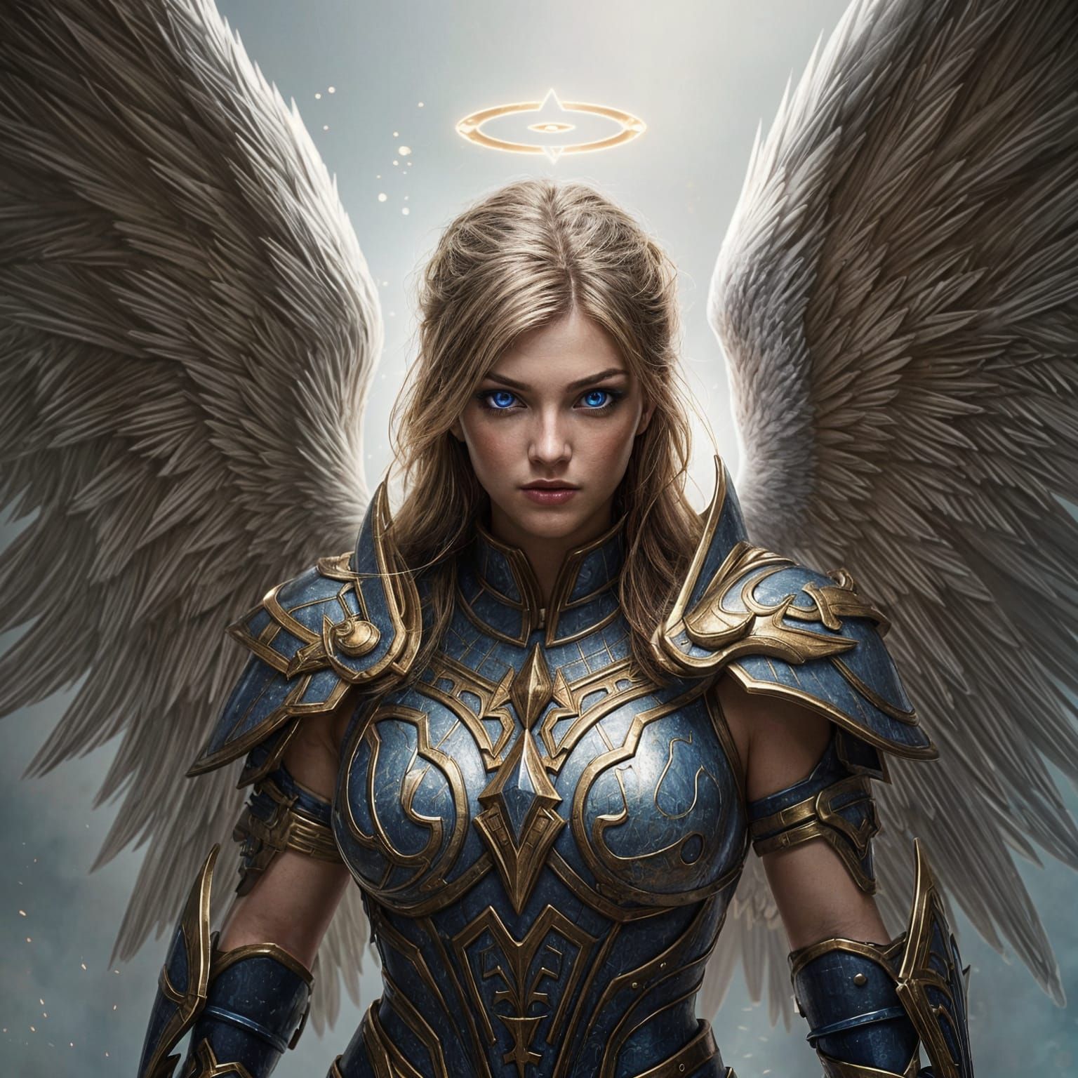 Angel Warrior in Heavenly Armor