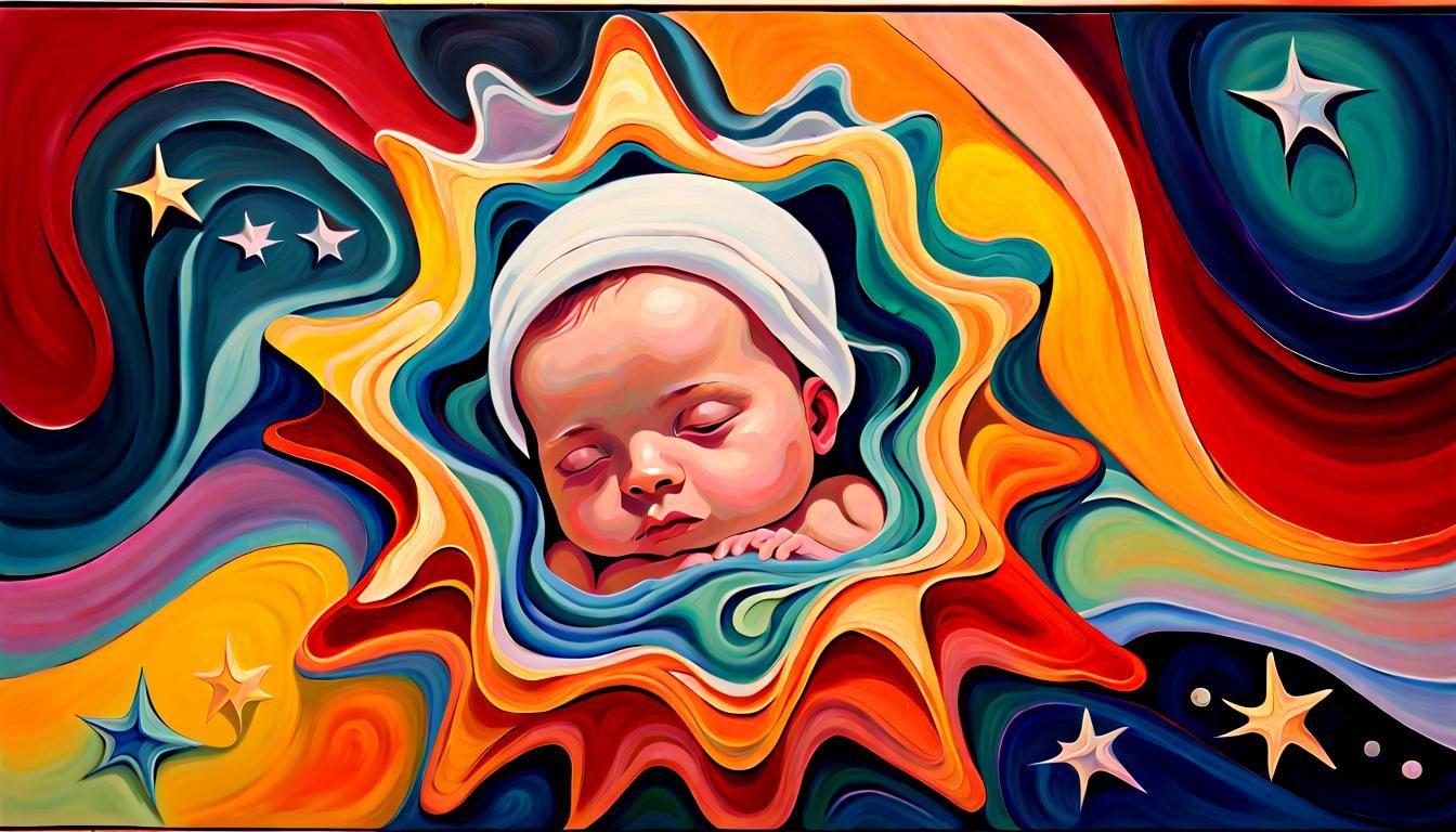 Electromagnetic Starscape in Impasto Style