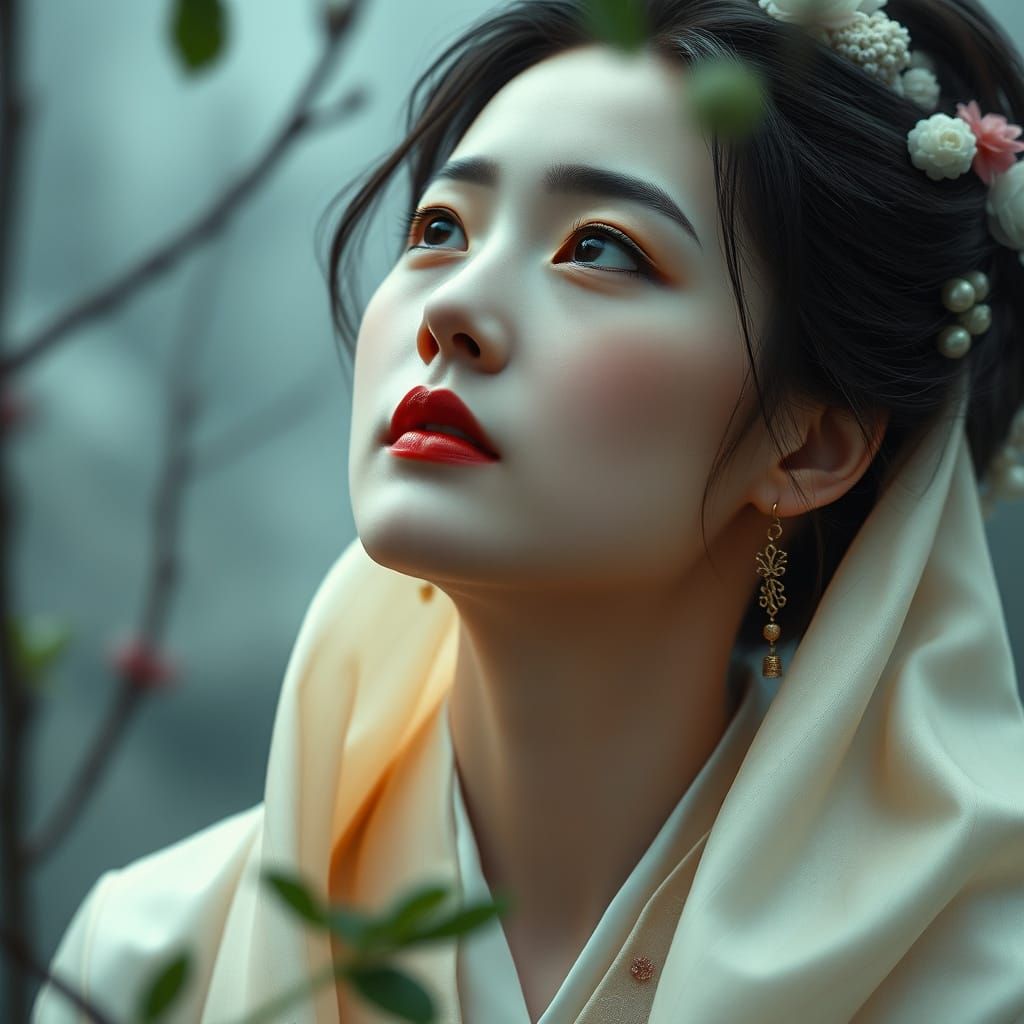 Dreamy Portrait of Song Dynasty Beauty