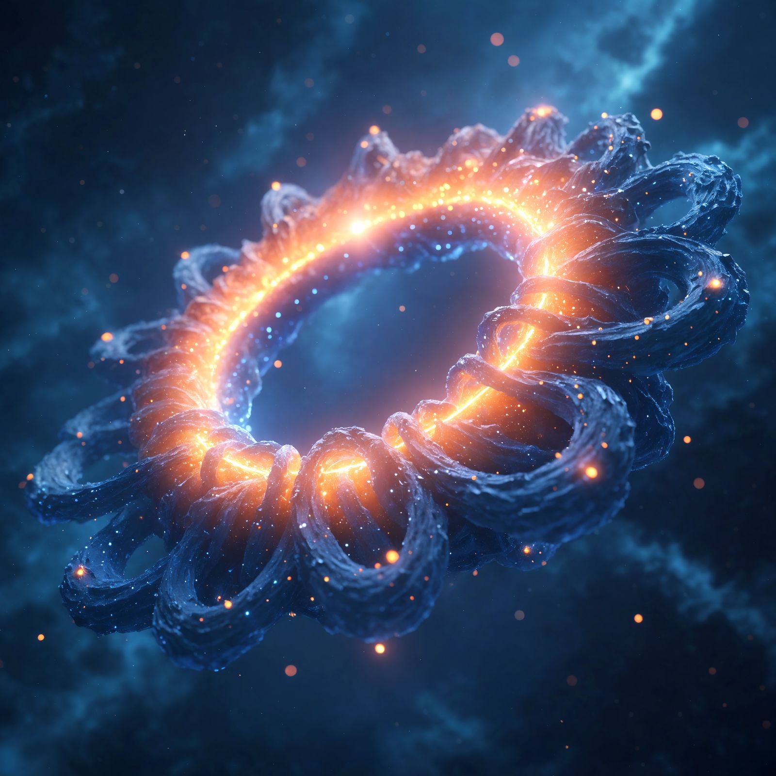 Fantasy Night Sky with Glowing Ring in 8k