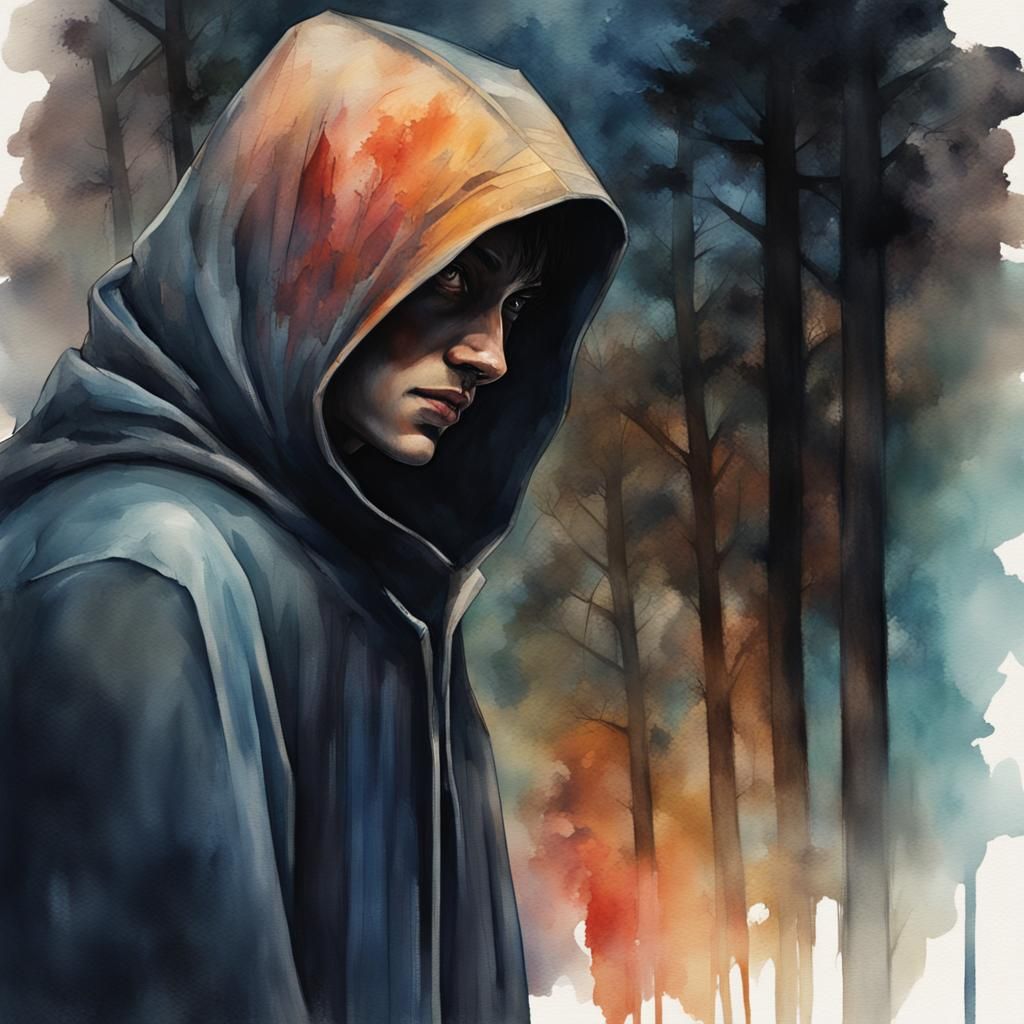 Night in the Woods: Watercolor Splash Art