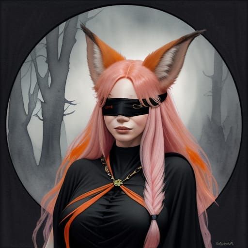 Dark Fantasy Nightmare Landscape with Occult Woman