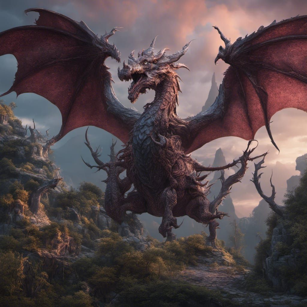 Detailed Discord Draconequus Fantasy Concept Art