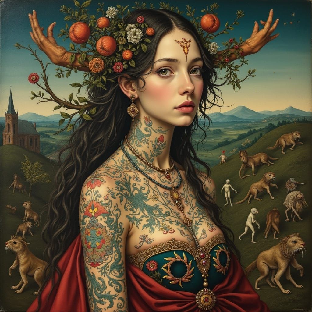 Mystical Queen in Dreamlike Medieval Style