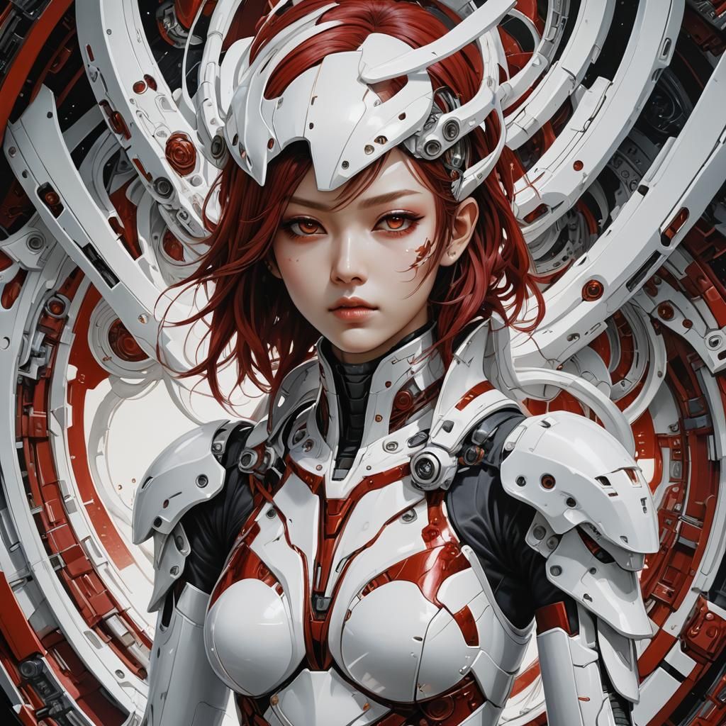 Alien Girl in Futuristic Armor: Anime Art