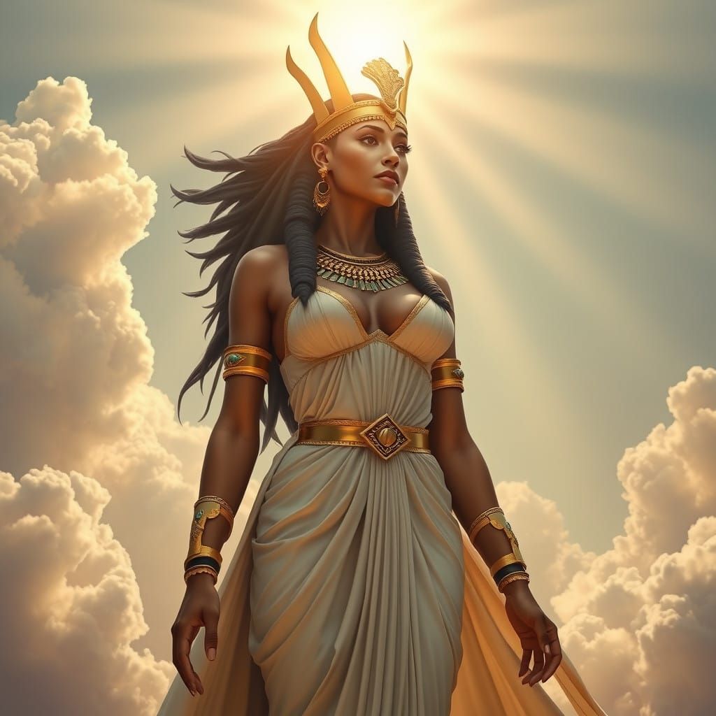 Egyptian Goddess in Golden Adornments