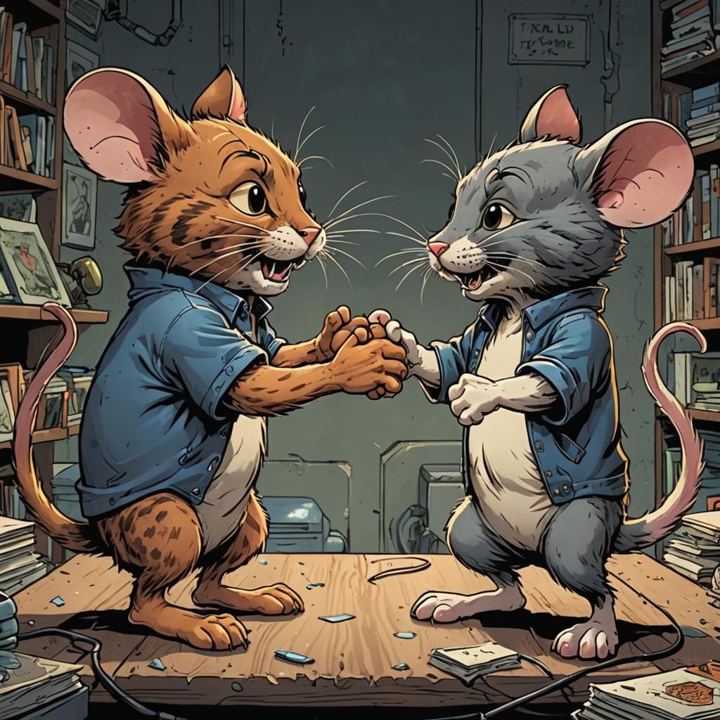 Tom and Jerry High Five in Comic Book Art