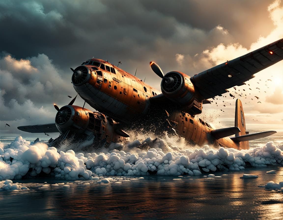 Downed B-42 Flying Fortress on Pacific Island