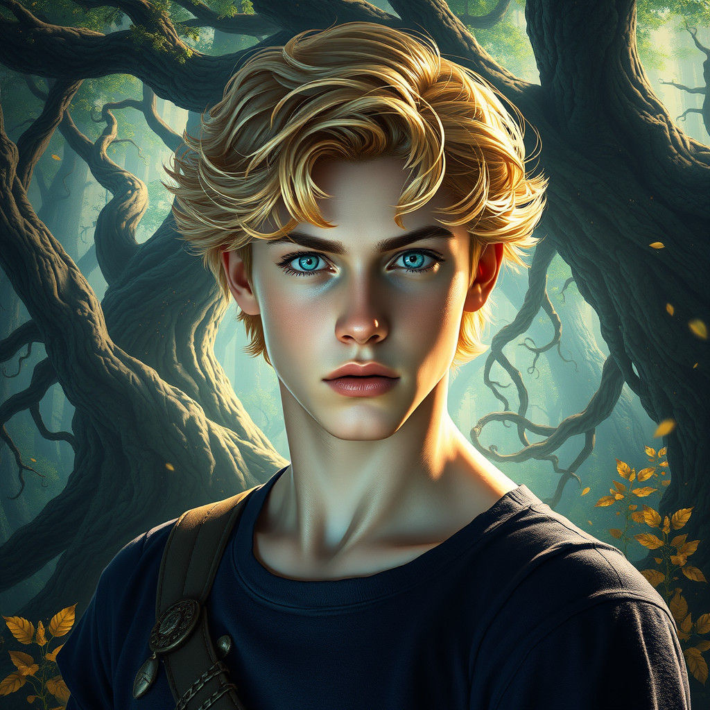 Fantasy Teenager in Mystical Forest Concept Art