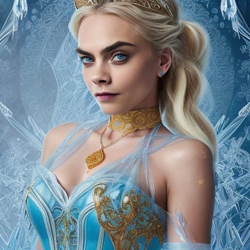 Elsa as Cara Delevingne in Icy Corset Dress