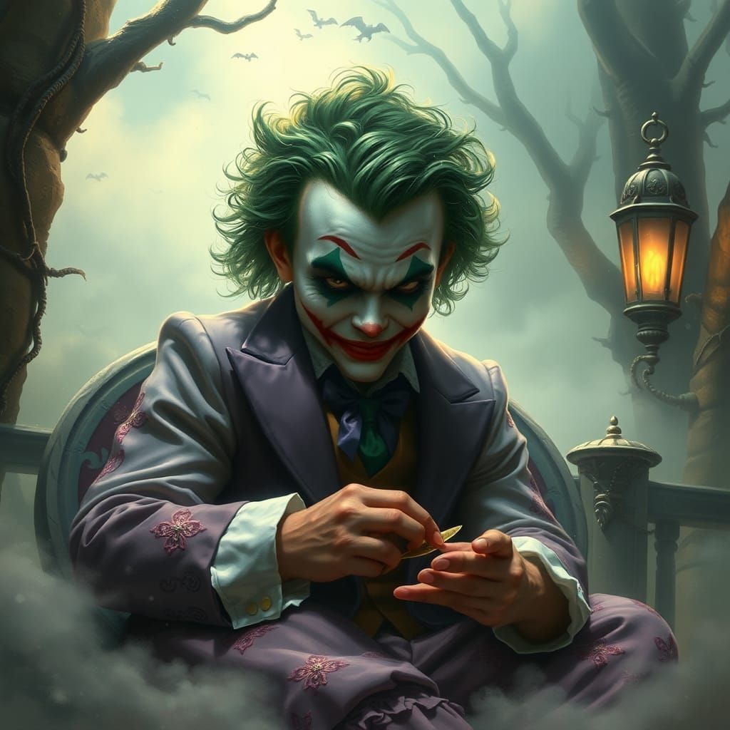 Ethereal Baby Joker in Hyperdetailed Fantasy Style