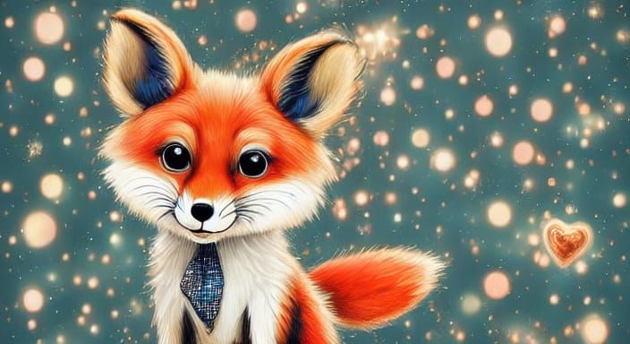 Whimsical Foxes in Elegant Attire Form a Heart