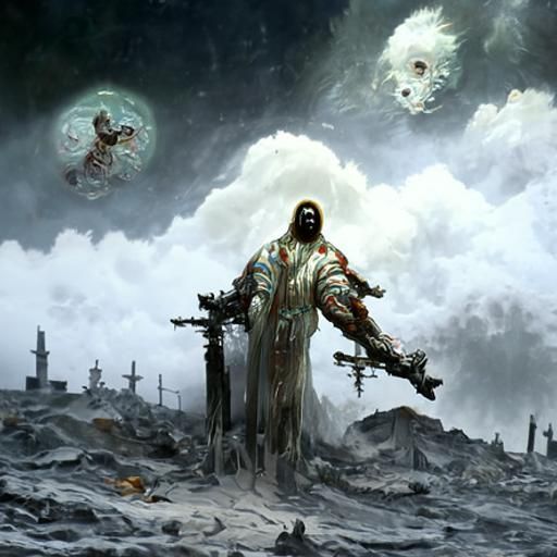 Christ Returns to Nuclear Wasteland in Gothic Horror Style