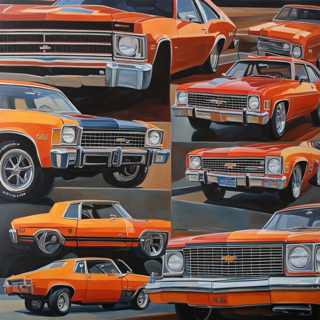 1975 Chevrolet Nova in Oil Painting Style
