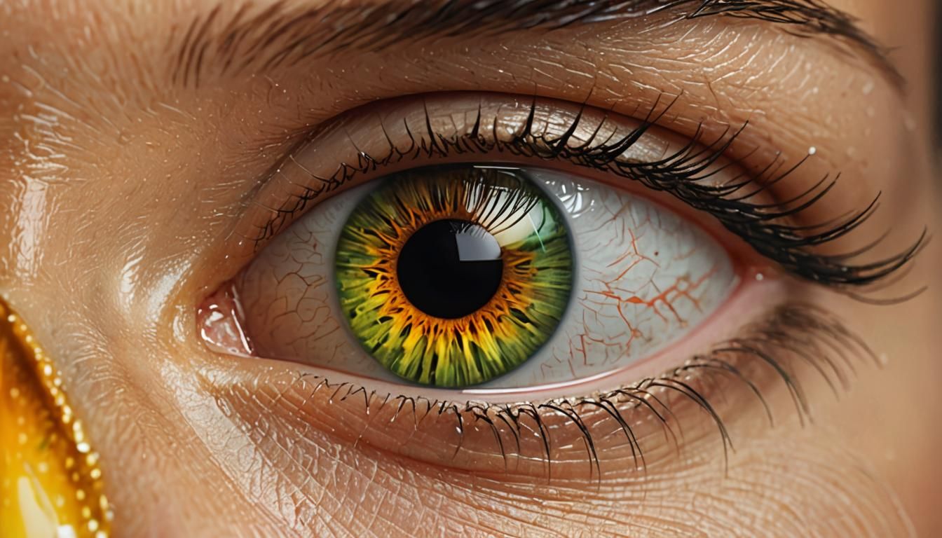 Striking Close-Up of a Golden and Green Iris