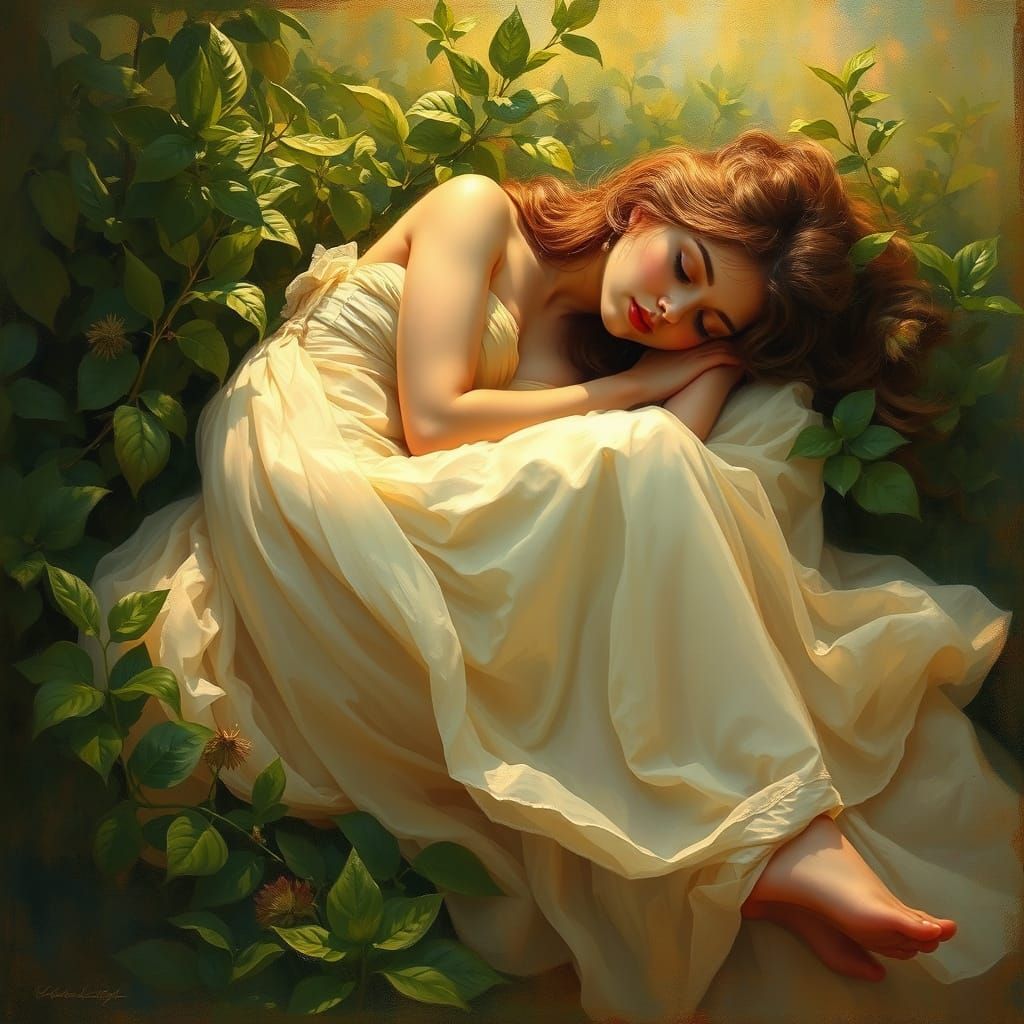 Sleeping Beauty in the Style of Pino Daeni