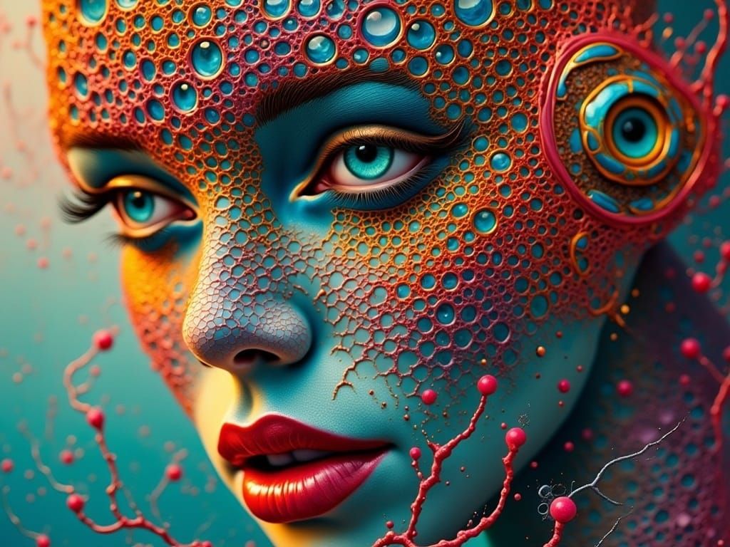 Surreal Goddess Emanates Enchanting Beauty in Ethereal Dream...