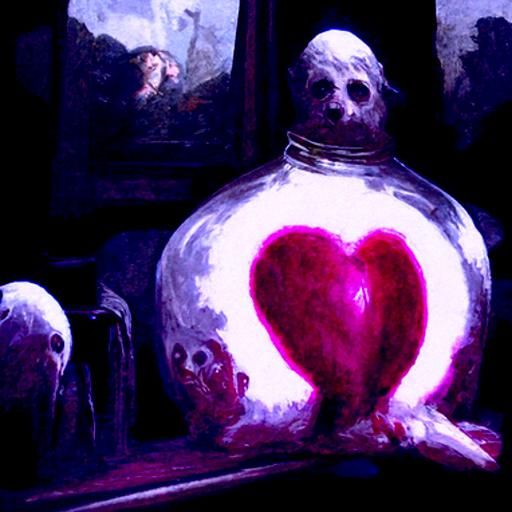 Macabre Jar of Hearts in Gothic Horror Style