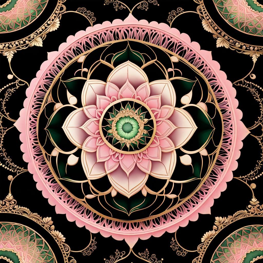 Sacred Geometry Stone with Pastel Mandala in 3D