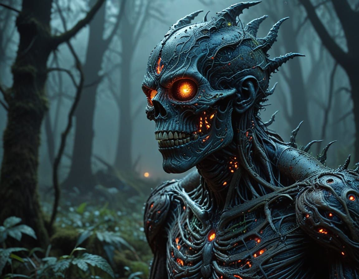 Psychedelic Monstrosity in a Misty Night