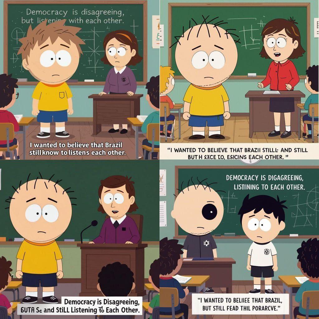 South Park Style Lucas in a Classroom Lesson